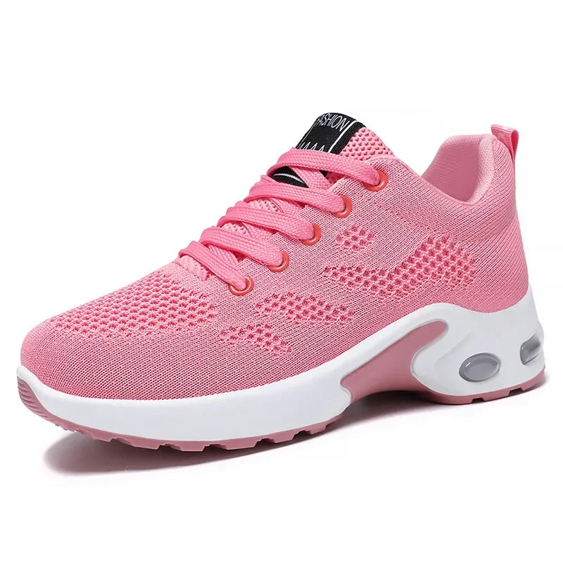 2025 Novo Estilo Sapatos Femininos Estilo Coreano Casual Almofada de Ar Respirável Fundo Macio Sapatos Esportivos para Mulheres