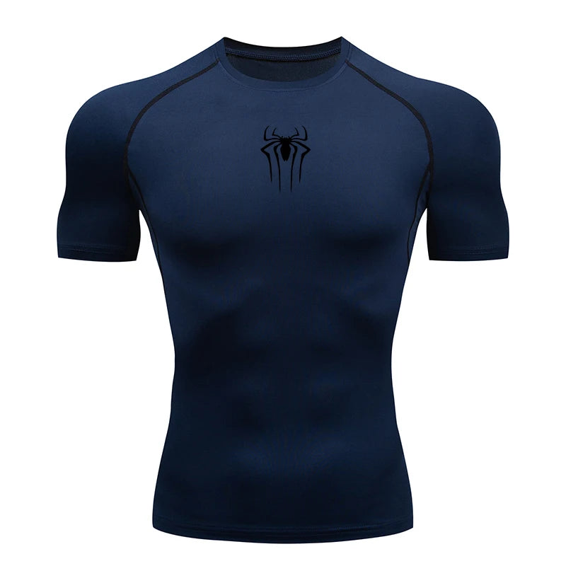 2025 Compressão T Shirt Homens Manga Curta Esporte Tees Fitness Corrida Sportsear Homens Ginásio Elástico Secagem Rápida Jogging T-shirt Tops