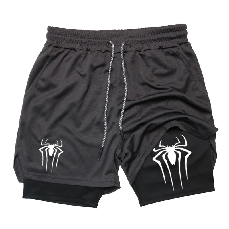 Shorts de compressão masculinos Y2K High Performance Fitness Gym Running Shorts Casual Mesh 2 em 1 Respirável Shorts esportivos de secagem rápida