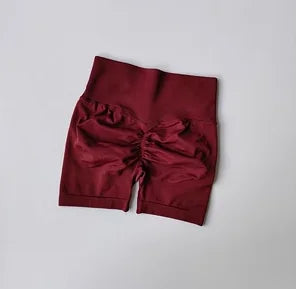 Shorts esportivos de levantamento de quadril pêssego, feminino, cintura alta e cintura apertada, emagrecimento, corrida, quadril, secagem rápida, calças justas de três pontos