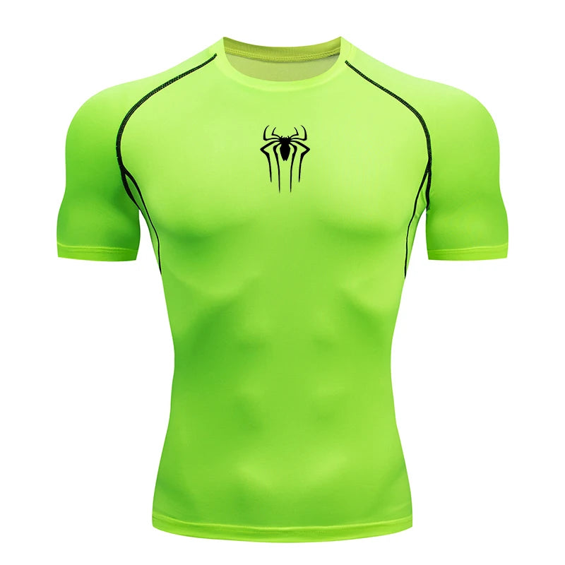 2025 Compressão T Shirt Homens Manga Curta Esporte Tees Fitness Corrida Sportsear Homens Ginásio Elástico Secagem Rápida Jogging T-shirt Tops