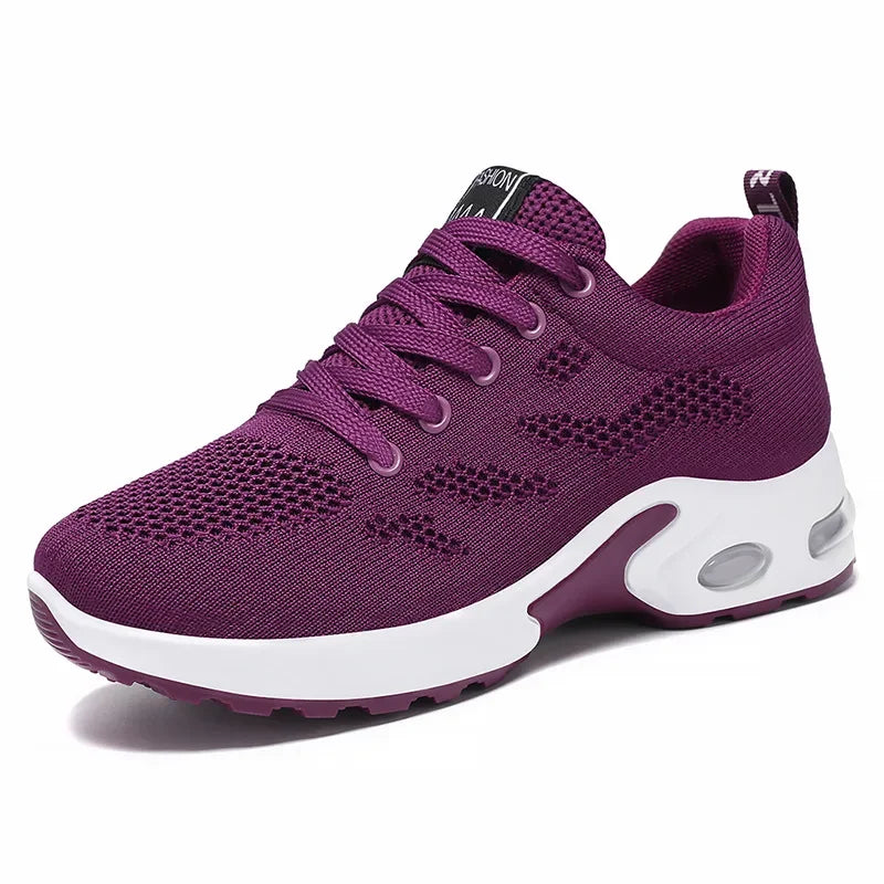 2025 Novo Estilo Sapatos Femininos Estilo Coreano Casual Almofada de Ar Respirável Fundo Macio Sapatos Esportivos para Mulheres