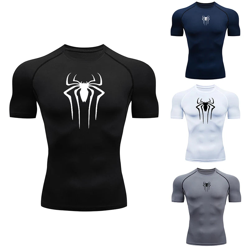 2025 Compressão T Shirt Homens Manga Curta Esporte Tees Fitness Corrida Sportsear Homens Ginásio Elástico Secagem Rápida Jogging T-shirt Tops