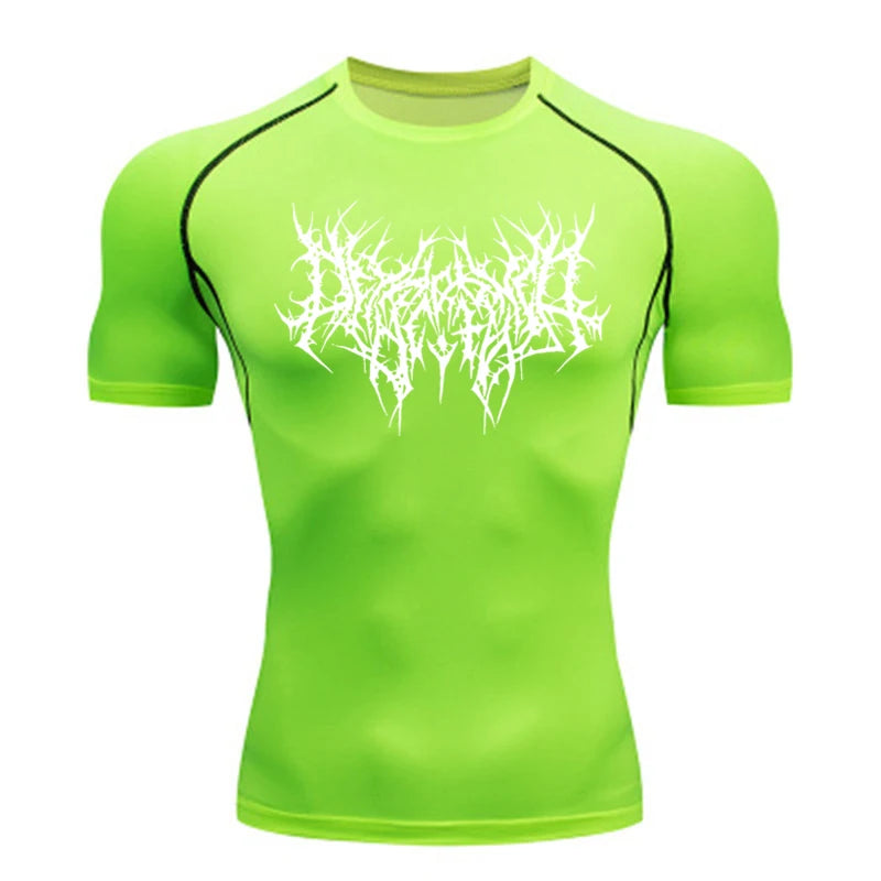 Camiseta masculina masculina corrida esportiva camiseta masculina compressão fitness tops camiseta secagem rápida treinamento apertado academia esporte corrida camisas jersey