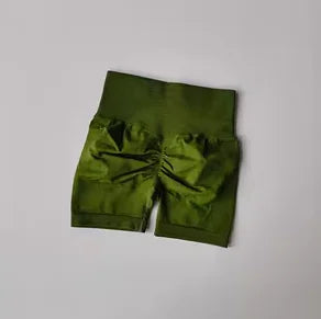 Shorts esportivos de levantamento de quadril pêssego, feminino, cintura alta e cintura apertada, emagrecimento, corrida, quadril, secagem rápida, calças justas de três pontos